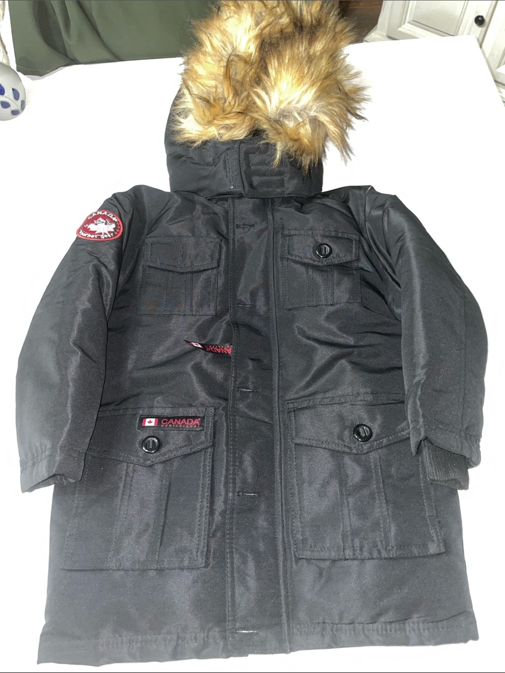 NWOT Canada weather gear boys fur trimmed winter coat size 5/6